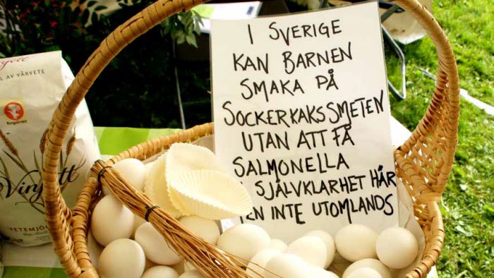 I tältet fanns olika budskap om svensk mat riktade till allmänheten.
