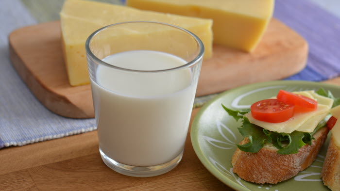 Frukost med mjölk och andra mejeriprodukter
